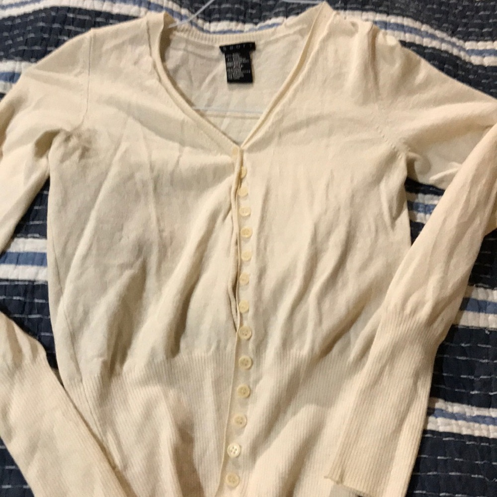 Theory wool/nylon ivory shrug size P